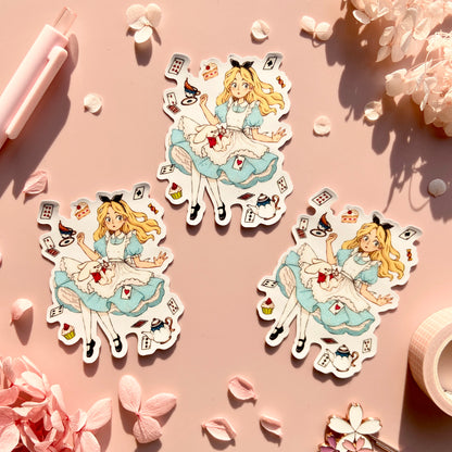 Alice in Wonderland Matte Glitter Vinyl Sticker