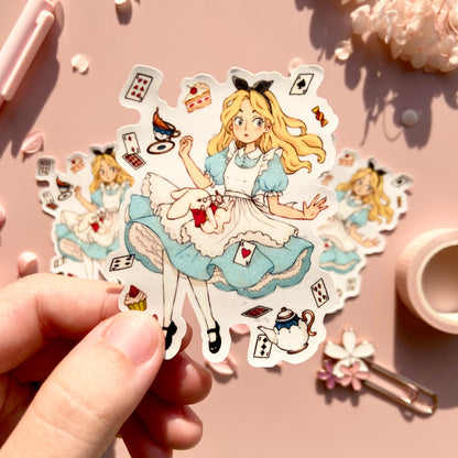 Alice in Wonderland Matte Glitter Vinyl Sticker