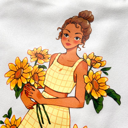 Sunflower Girl Tote Bag