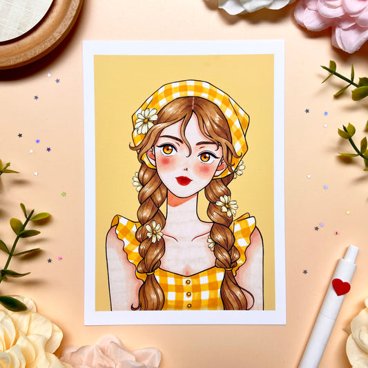 Countryside Girl Art Print