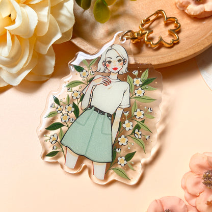 Camellia Sinensis Keychain with Glitter Epoxy