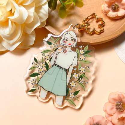 Camellia Sinensis Keychain with Glitter Epoxy